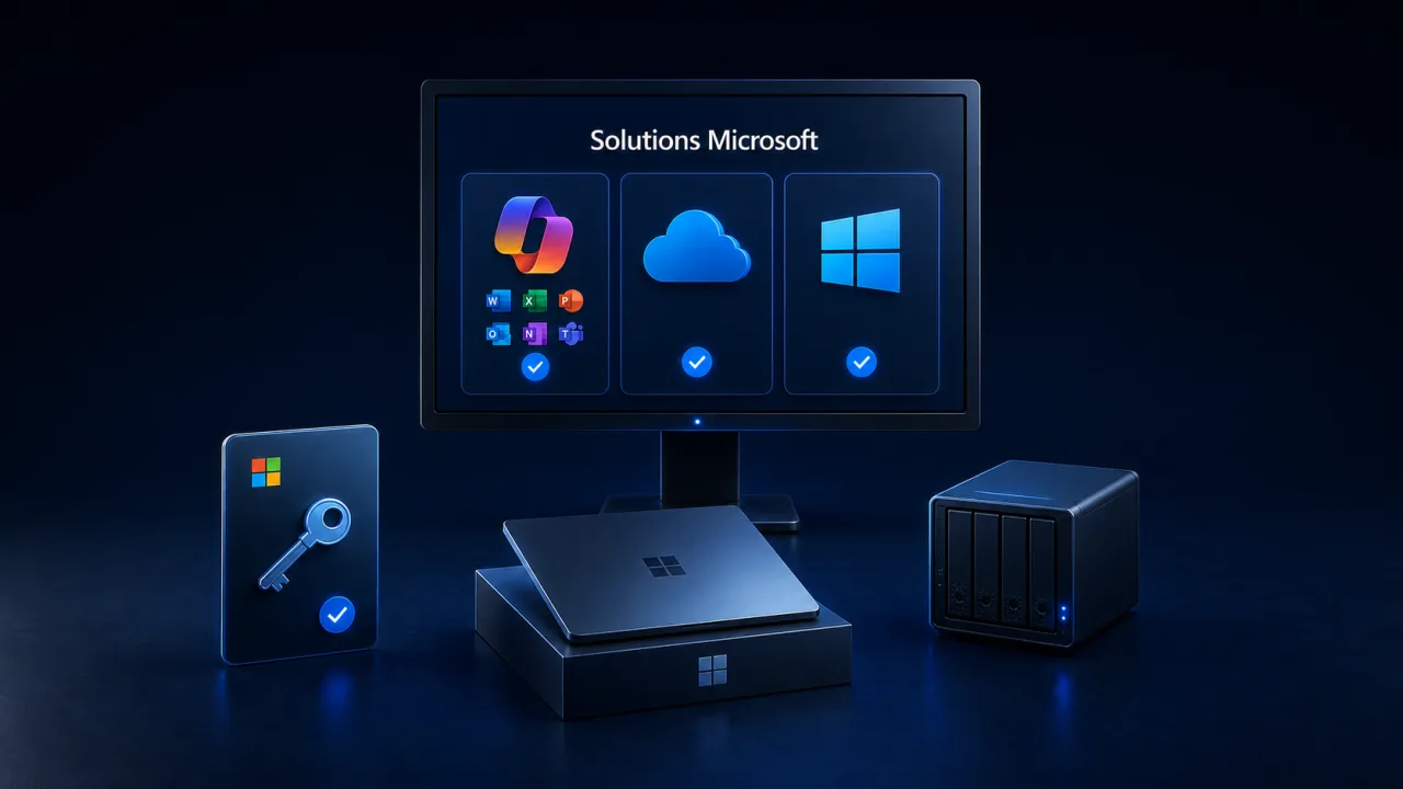 Catalogue de solutions Microsoft avec licences et matériel professionnel